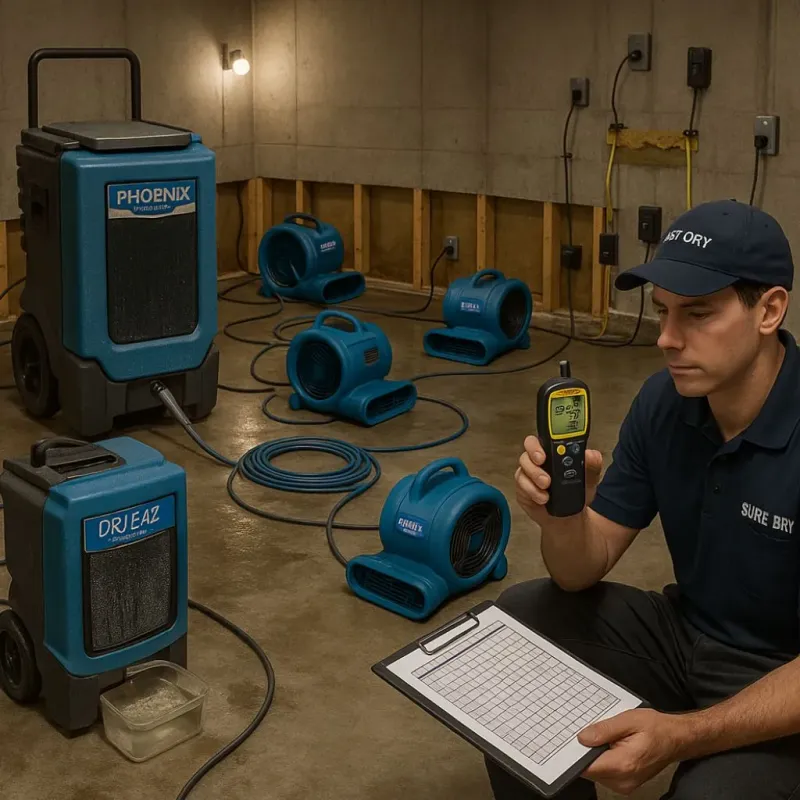 Structural Drying and Dehumidification process in Leesville, SC
